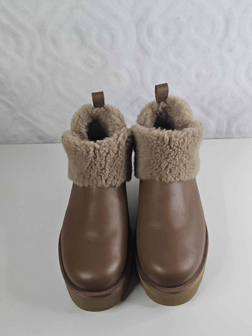 UGG Brown Shearling Cuff Ankle Boots